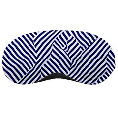 Blue And White Abstract Stripes Sleep Mask