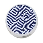 Blue and White Abstract Stripes 4-Port USB Hub (One Side) Front