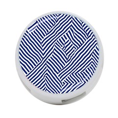 Blue And White Abstract Stripes 4-port Usb Hub (two Sides)