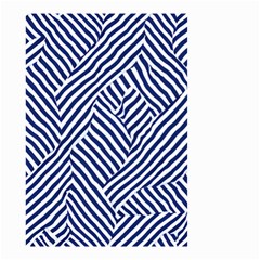 Blue And White Abstract Stripes Small Garden Flag (two Sides)