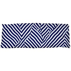 Blue And White Abstract Stripes 15 x40  Body Pillow Case Dakimakura (two Sides)