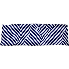 Blue And White Abstract Stripes 21 x63  Body Pillow Case Dakimakura (two Sides) by SpinnyChairDesigns