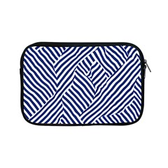 Blue And White Abstract Stripes Apple Ipad Mini Zipper Cases