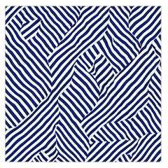 Blue And White Abstract Stripes Square Satin Scarf (36  X 36 )