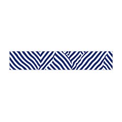 Blue And White Abstract Stripes Premium Plush Fleece Scarf (mini)