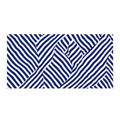 Blue And White Abstract Stripes Satin Wrap 35  X 70 