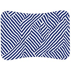 Blue And White Abstract Stripes Velour Seat Head Rest Cushion