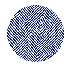 Blue And White Abstract Stripes Mini Round Pill Box (pack Of 3)