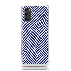 Blue And White Abstract Stripes Samsung Galaxy S20 6 2 Inch Tpu Uv Case