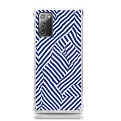 Blue And White Abstract Stripes Samsung Galaxy Note 20 Tpu Uv Case