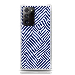 Blue And White Abstract Stripes Samsung Galaxy Note 20 Ultra Tpu Uv Case