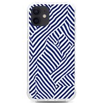 Blue and White Abstract Stripes iPhone 12/12 Pro TPU UV Print Case Front