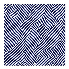 Blue And White Abstract Stripes Banner And Sign 4  X 4 