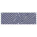 Blue and White Abstract Stripes Banner and Sign 6  x 2  Front