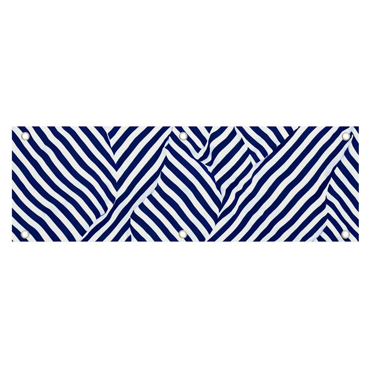 Blue and White Abstract Stripes Banner and Sign 6  x 2 