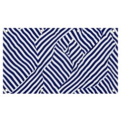 Blue And White Abstract Stripes Banner And Sign 7  X 4 