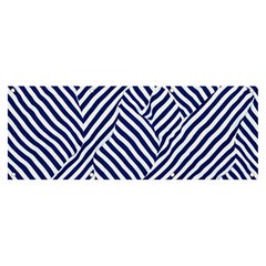 Blue And White Abstract Stripes Banner And Sign 8  X 3 