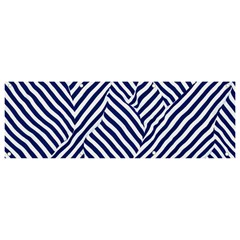 Blue And White Abstract Stripes Banner And Sign 9  X 3  by SpinnyChairDesigns