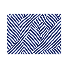 Blue And White Abstract Stripes Premium Plush Fleece Blanket (mini)