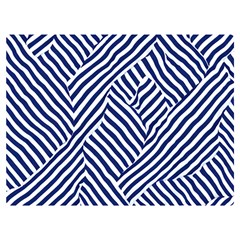 Blue And White Abstract Stripes Premium Plush Fleece Blanket (extra Small)