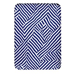 Blue And White Abstract Stripes Rectangular Glass Fridge Magnet (4 Pack)