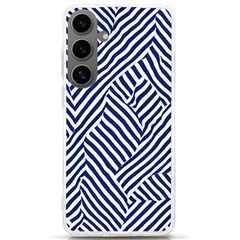 Blue And White Abstract Stripes Samsung Galaxy S24 Ultra 6 9 Inch Tpu Uv Case