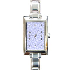 Light Purple And White Floral Pattern Rectangle Italian Charm Watch