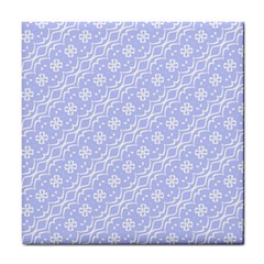 Light Purple And White Floral Pattern Tile Coaster