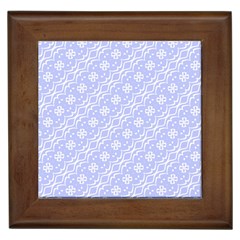 Light Purple And White Floral Pattern Framed Tile