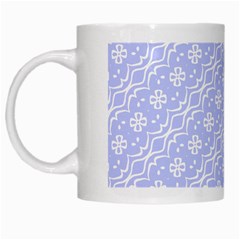 Light Purple And White Floral Pattern White Mug