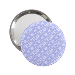 Light Purple And White Floral Pattern 2 25  Handbag Mirrors