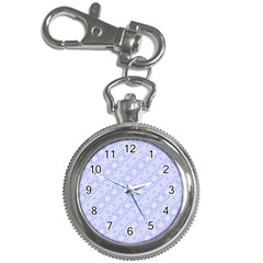 Light Purple And White Floral Pattern Key Chain Watches