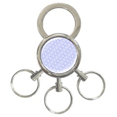 Light Purple And White Floral Pattern 3-ring Key Chain