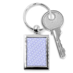 Light Purple And White Floral Pattern Key Chain (rectangle)