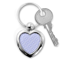 Light Purple And White Floral Pattern Key Chain (heart)