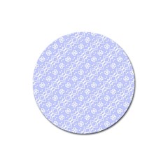 Light Purple And White Floral Pattern Magnet 3  (round)