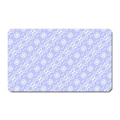 Light Purple And White Floral Pattern Magnet (rectangular)