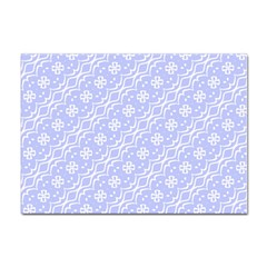 Light Purple And White Floral Pattern Sticker A4 (10 Pack)