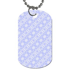 Light Purple And White Floral Pattern Dog Tag (two Sides)