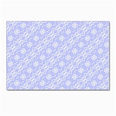 Light Purple And White Floral Pattern Postcard 4 x 6  (pkg Of 10)