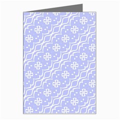 Light Purple And White Floral Pattern Greeting Card