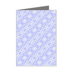 Light Purple And White Floral Pattern Mini Greeting Card