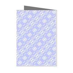 Light Purple And White Floral Pattern Mini Greeting Cards (pkg Of 8)