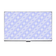 Light Purple And White Floral Pattern Business Card Holder