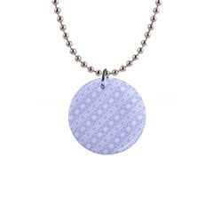 Light Purple And White Floral Pattern 1  Button Necklace