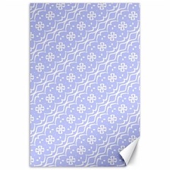 Light Purple And White Floral Pattern Canvas 24  X 36 