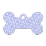 Light purple and white floral pattern Dog Tag Bone (Two Sides) Front