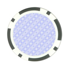 Light Purple And White Floral Pattern Poker Chip Card Guard