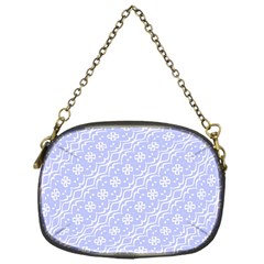 Light Purple And White Floral Pattern Chain Purse (one Side)