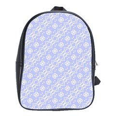 Light Purple And White Floral Pattern School Bag (large)